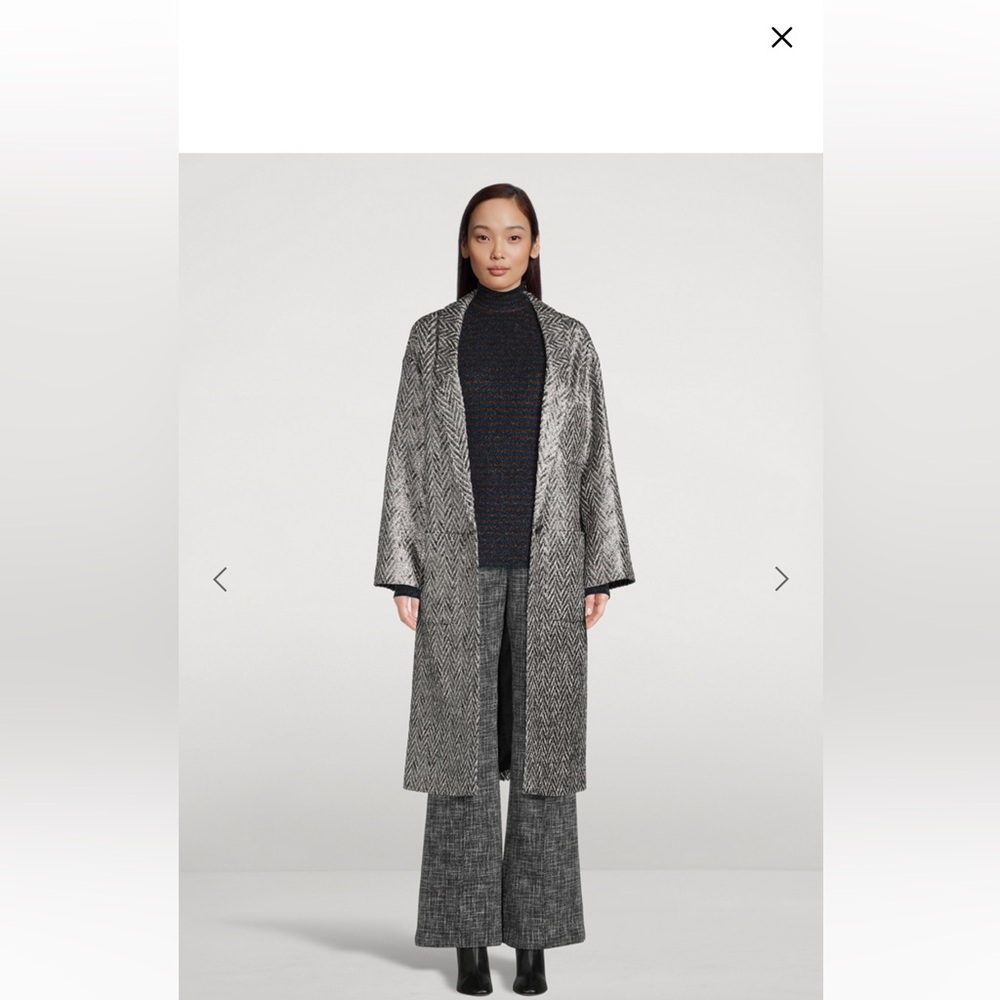 Smythe Black and Gray Herringbone Coat